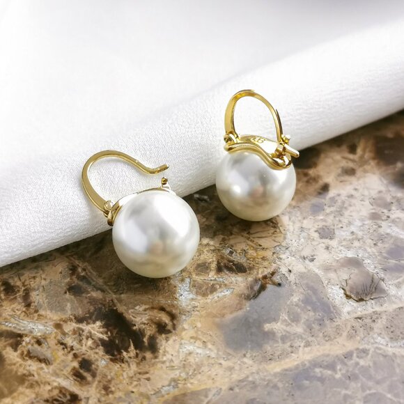 Alicia Bonnie Blanche gold White Pearl Earrings - Picture 3 of 5